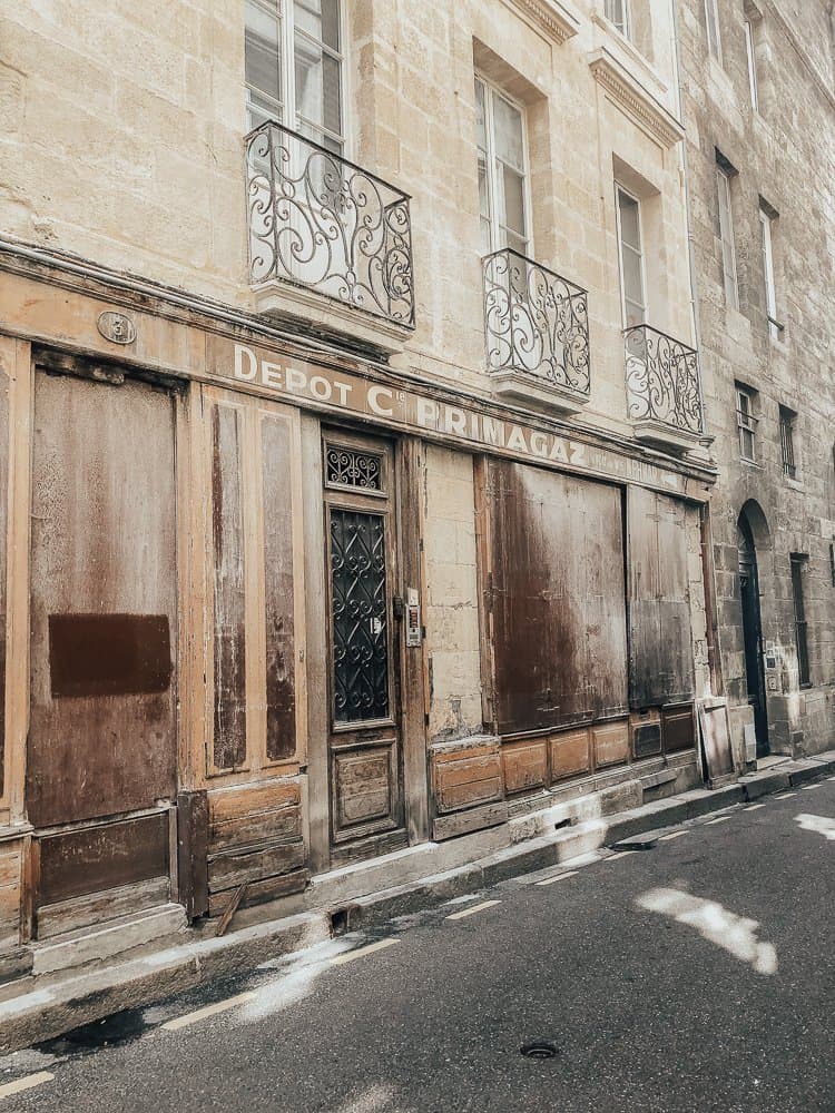 Old storefront in Bordeaux France