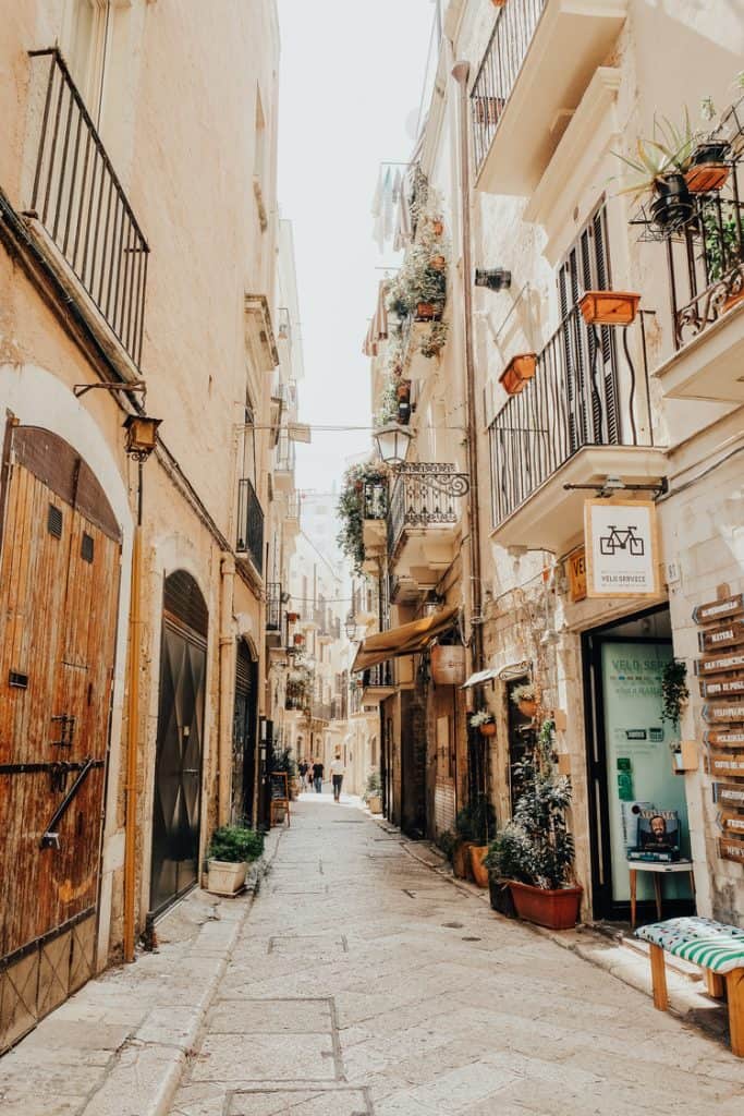 Walking down the old town streets is one of my favorite things to do in Bari, Italy.