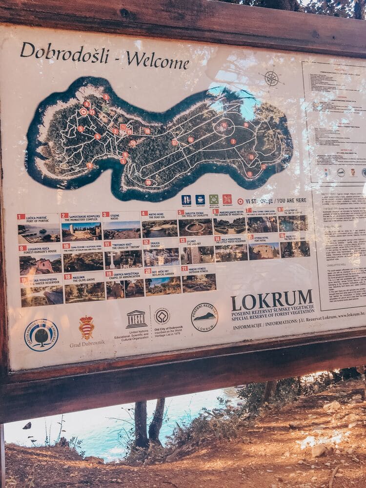 Lokrum Island Map