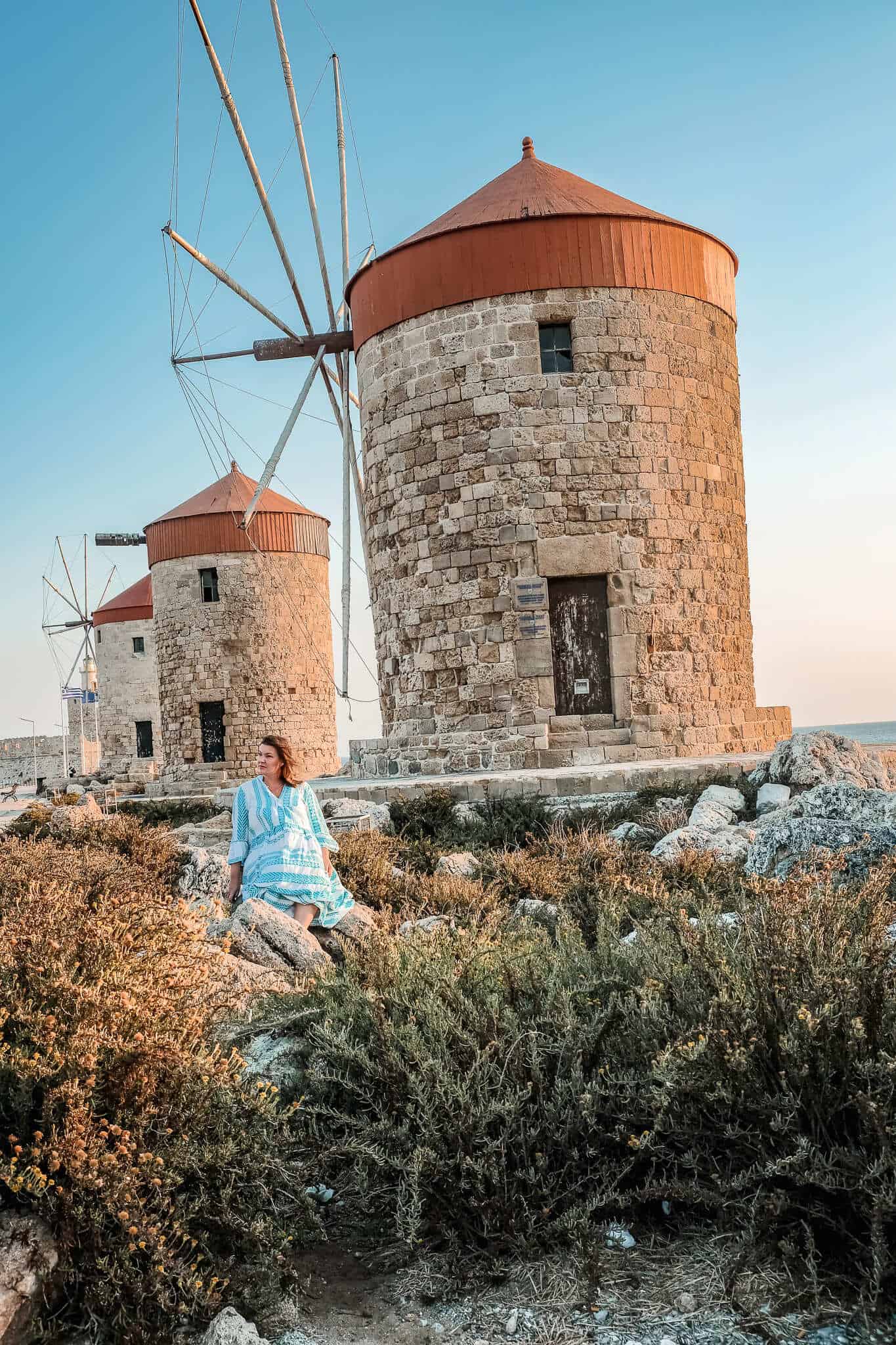Rhodes Greece Windmills
