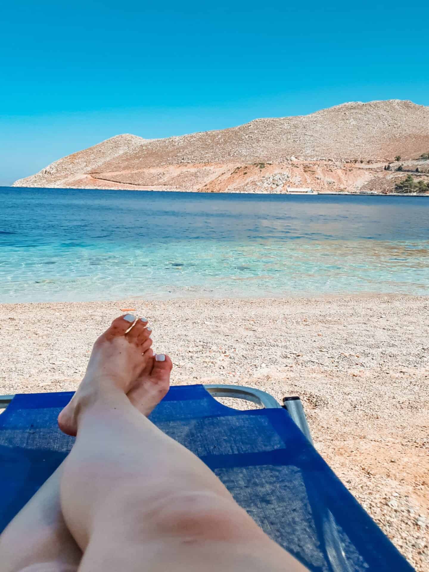 Relax At The Sarah's Beach | Things to Do in Symi Solo