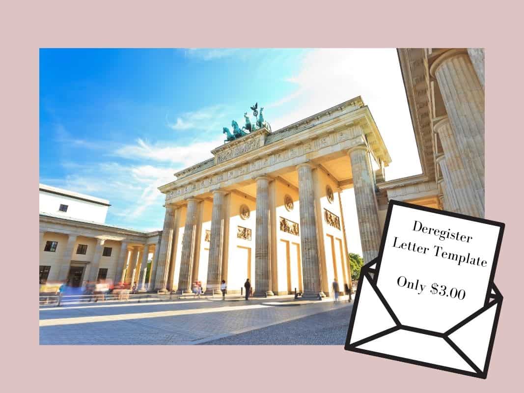 Deregister Berlin Letter Template
