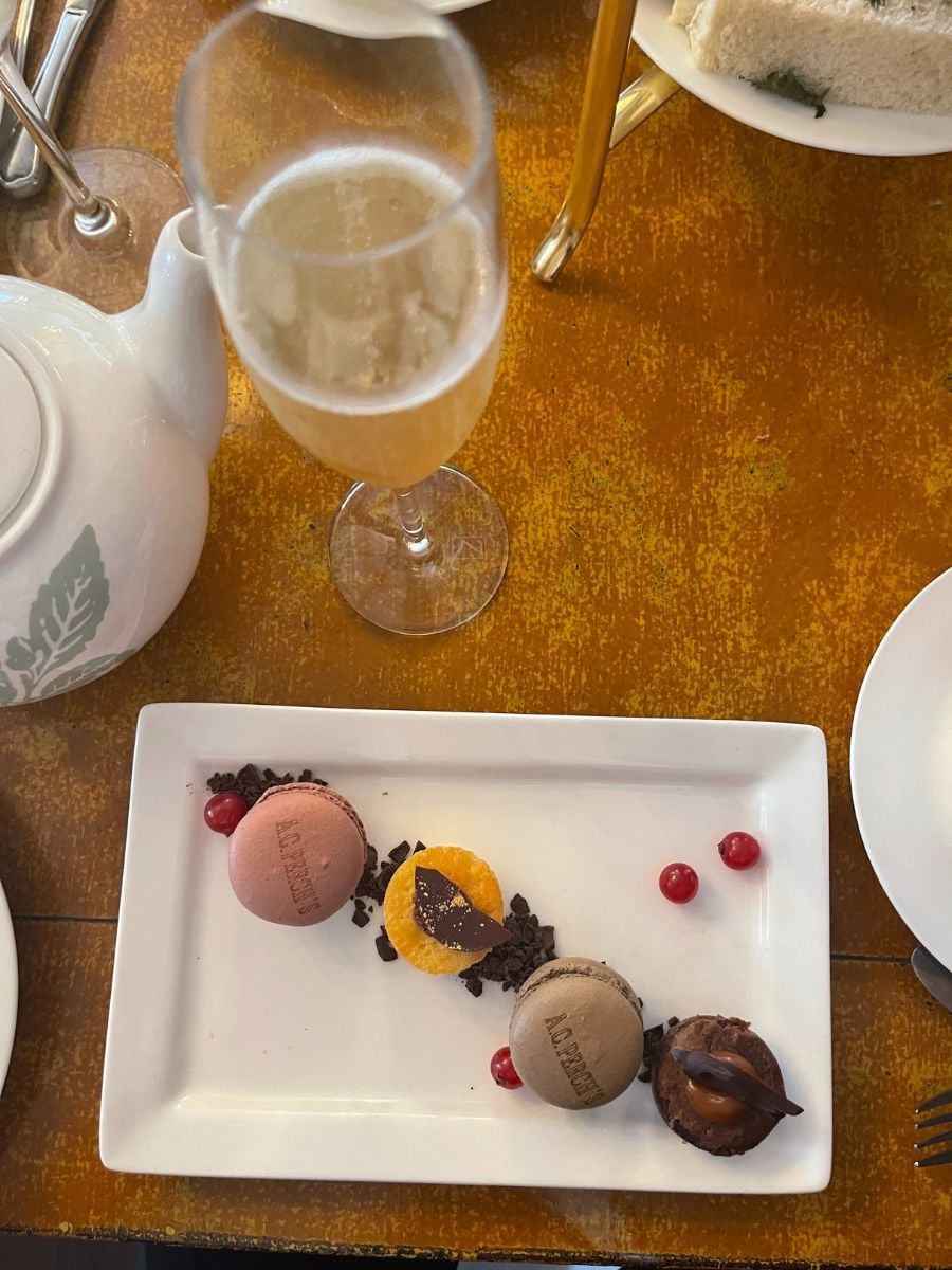 Assorted desserts served during afternoon tea at A.C. Perchs Thehandel in Copenhagen.