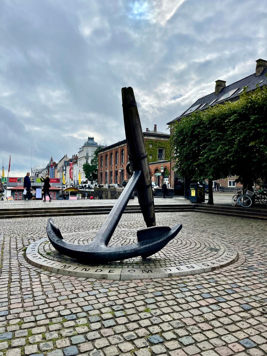 Anchor monument at Langelinie in Copenhagen commemorating Danish sailors.