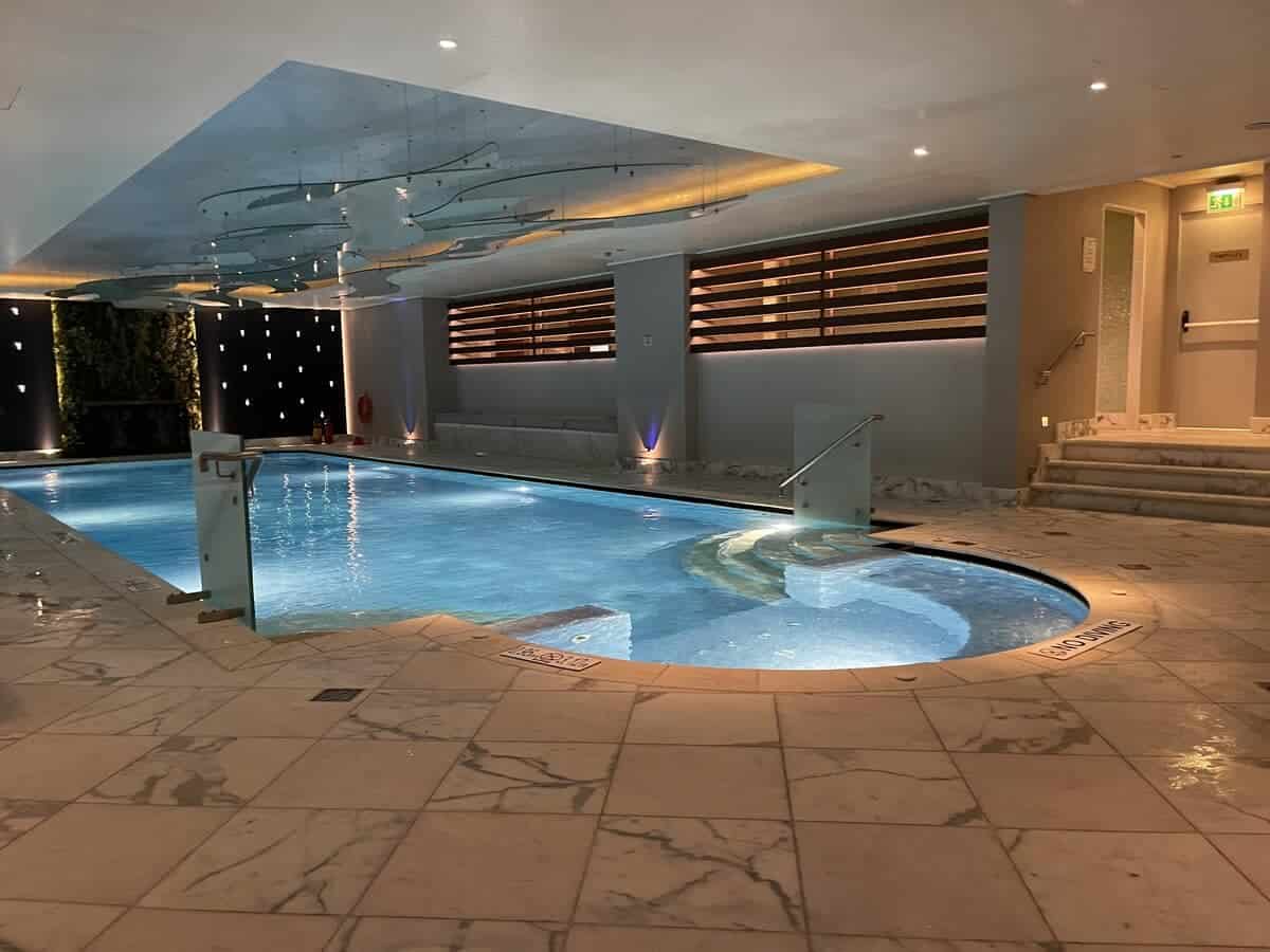 Indoor pool at the spa at Hotel Grande Bretagne