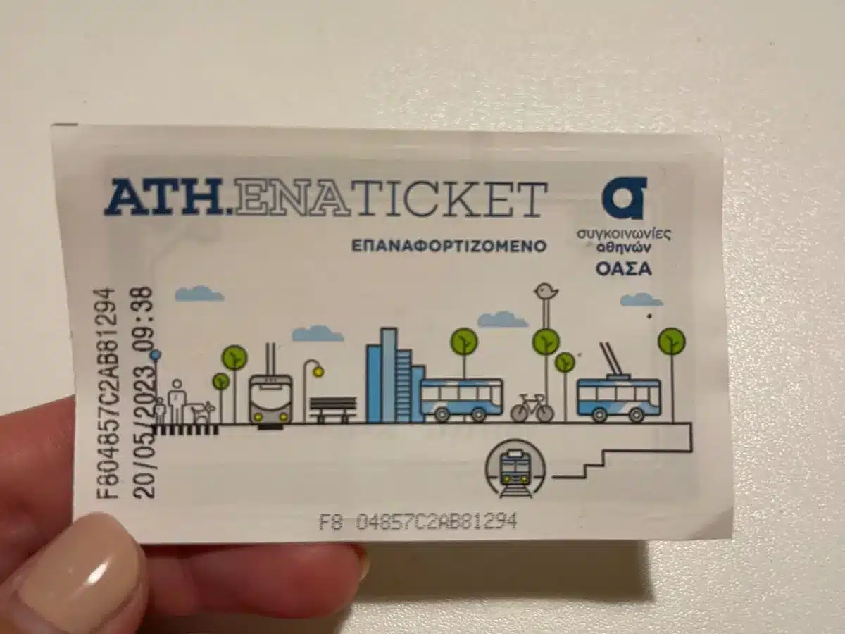 a ticket for the metro in Athens