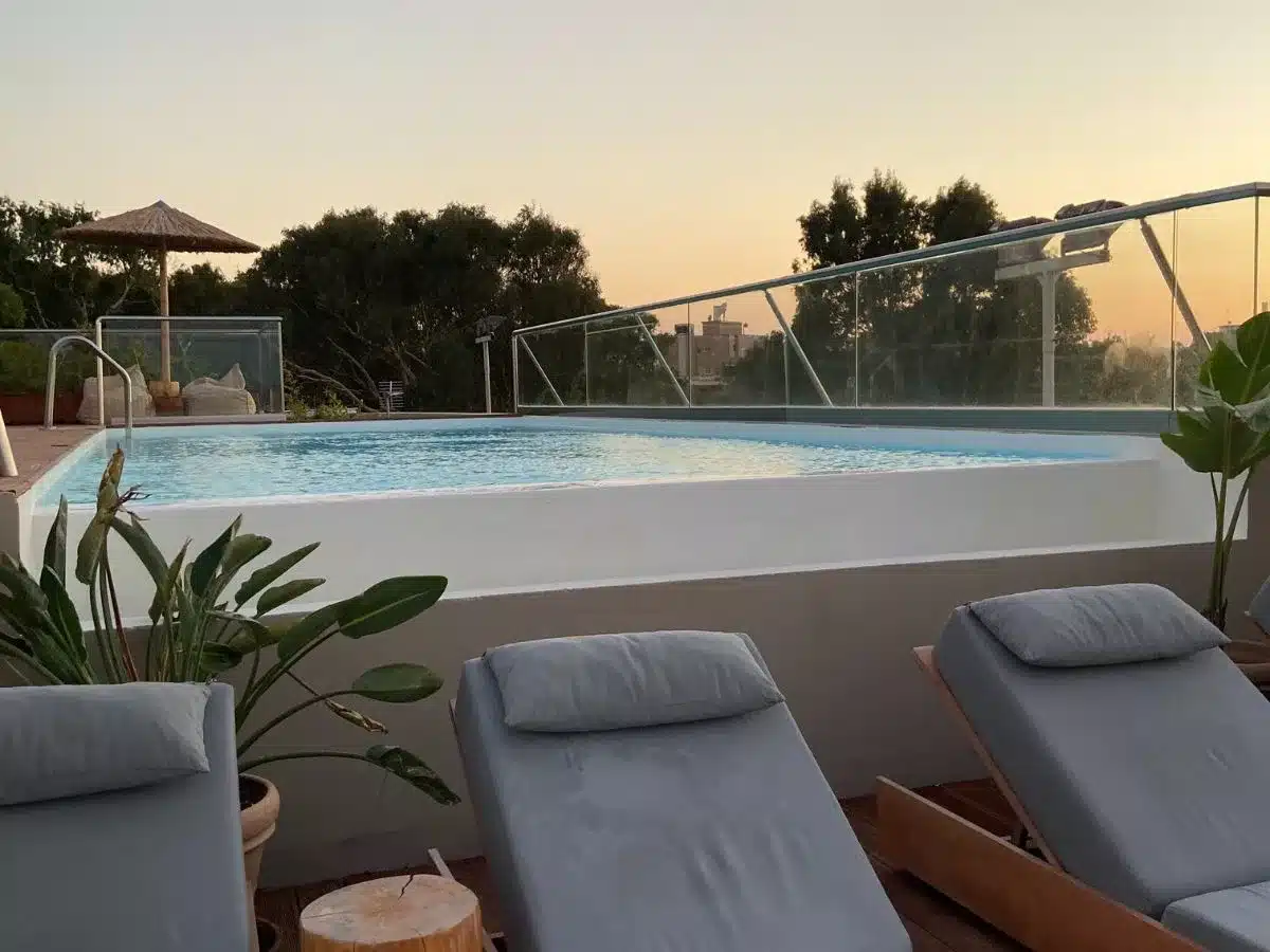Rooftop pool at Cooks Club Rhodes