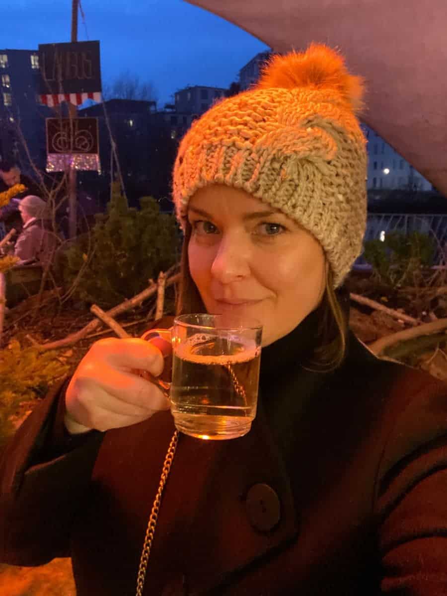 Me drinking Gluhwein in Verona at Christmas