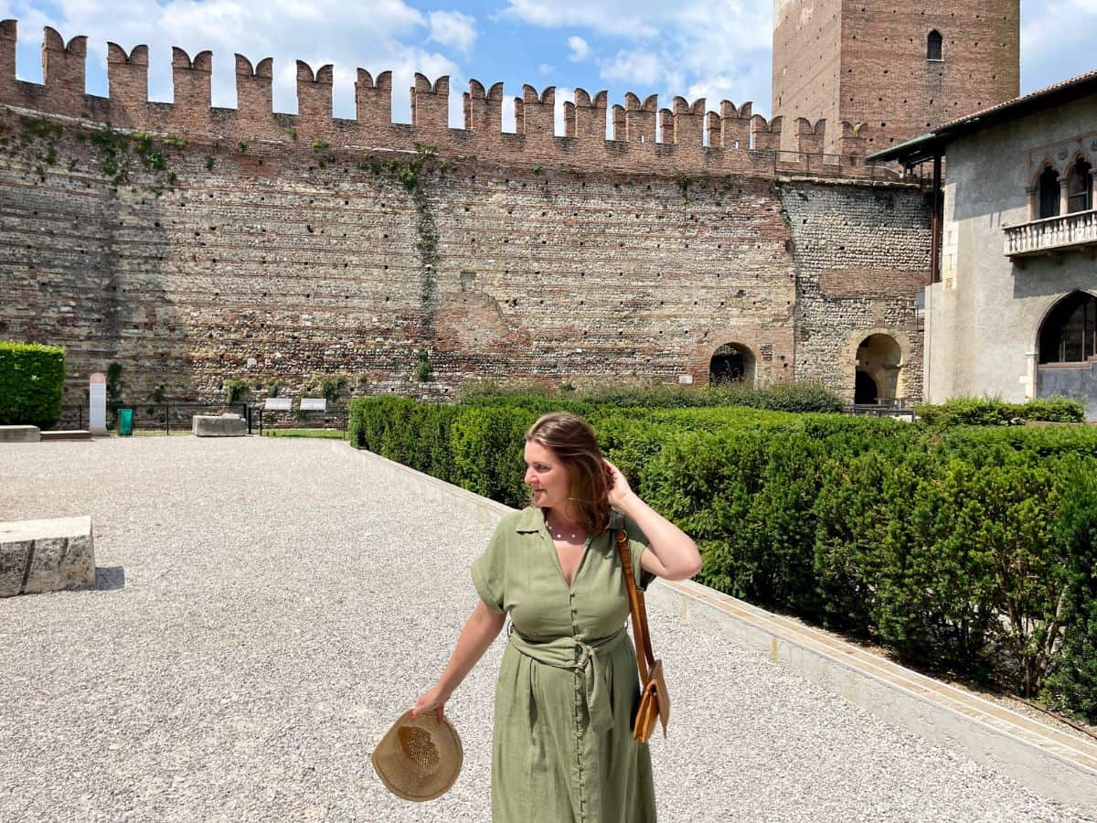 A Solo Woman Traveling exploring at Verona's Castle