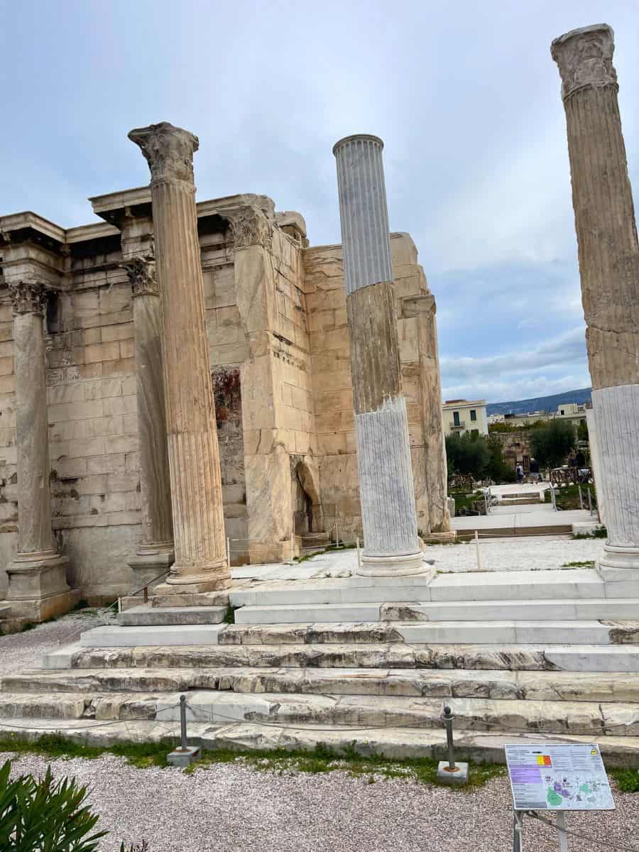 The ancient columns at Hadrian’s Library