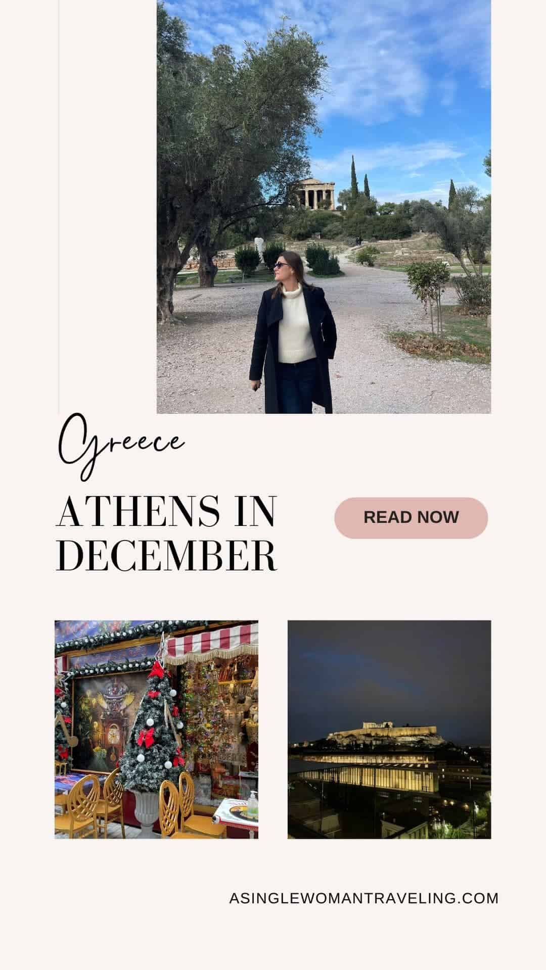 Pinterest pin for images for Athens in December