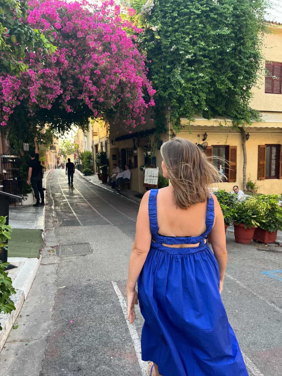 me walking the idyllic streets in athens in 2 days.