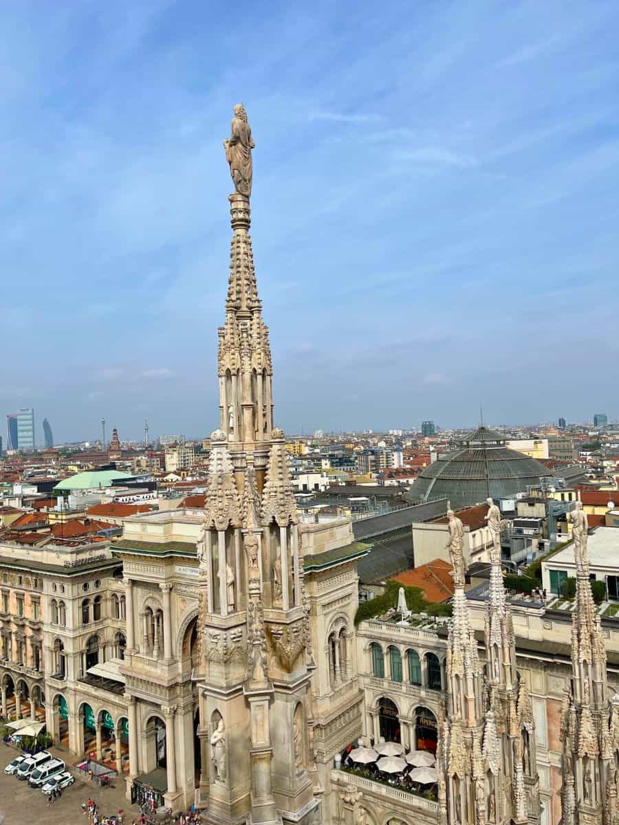view of the building tops and old town Milan
