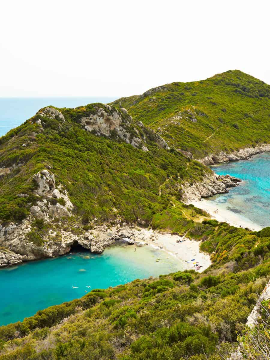 A secluded beach in Corfu, Greece you need to rent a car to reach