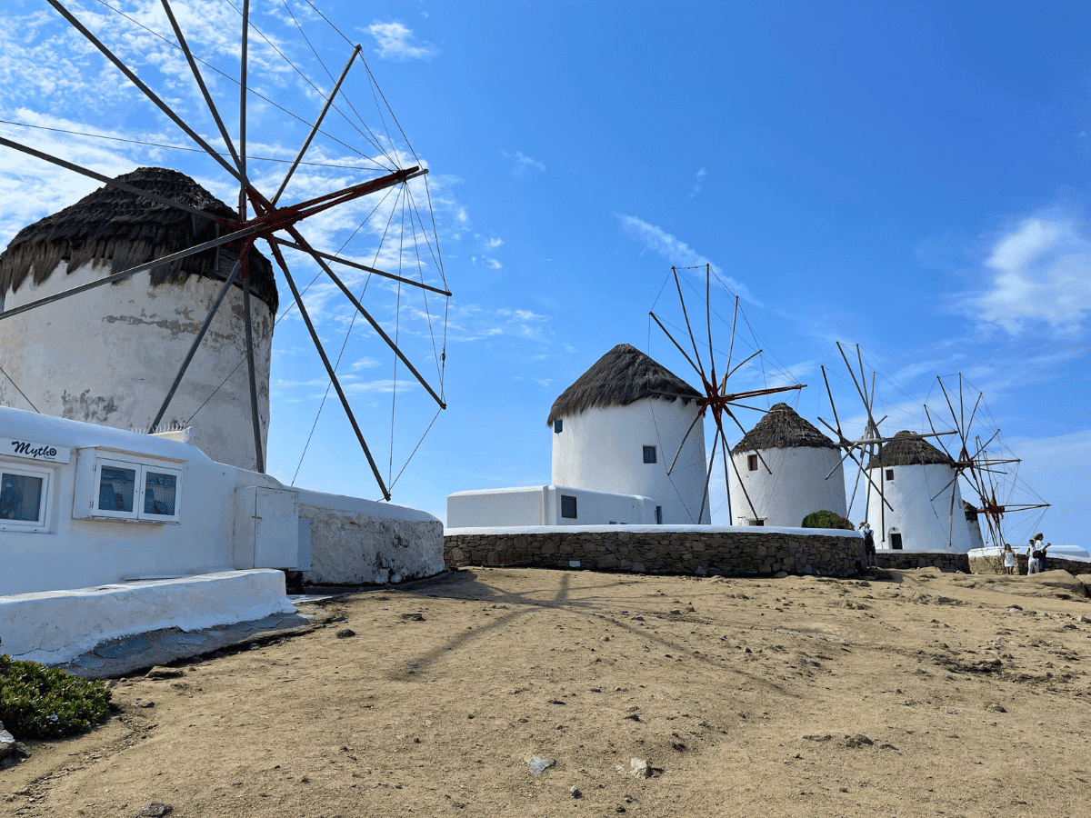 Windmills in Mykonos Greece