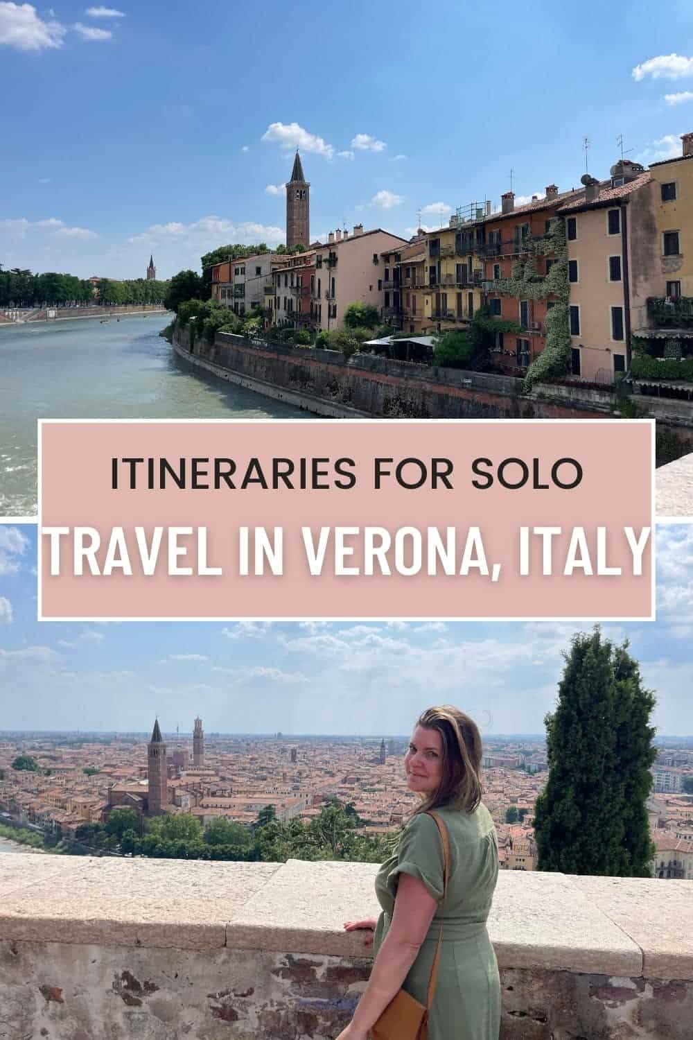 Pinterest image with pictures of Verona Italy