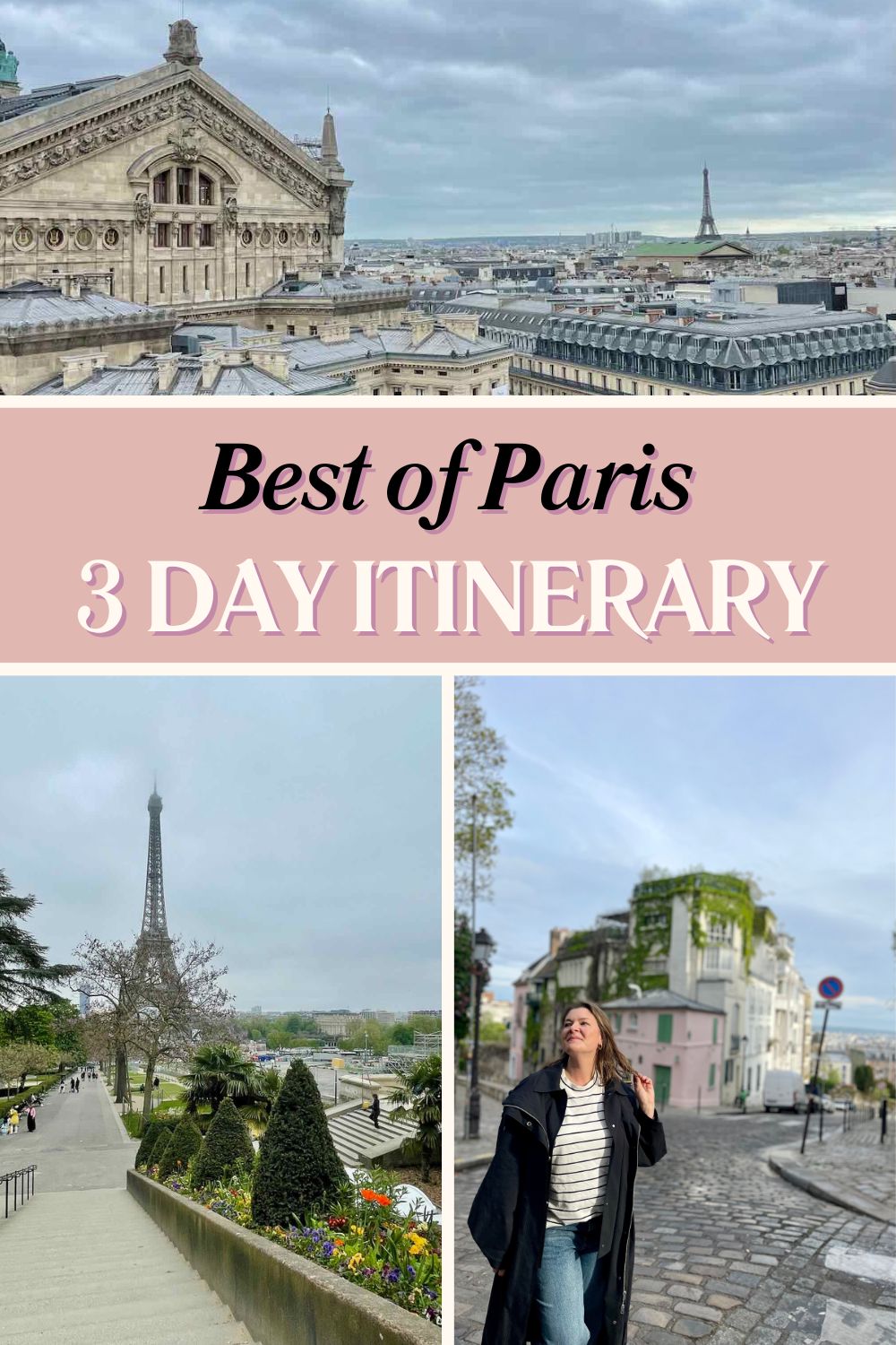 Pinterest image for 3 days in Paris blog post