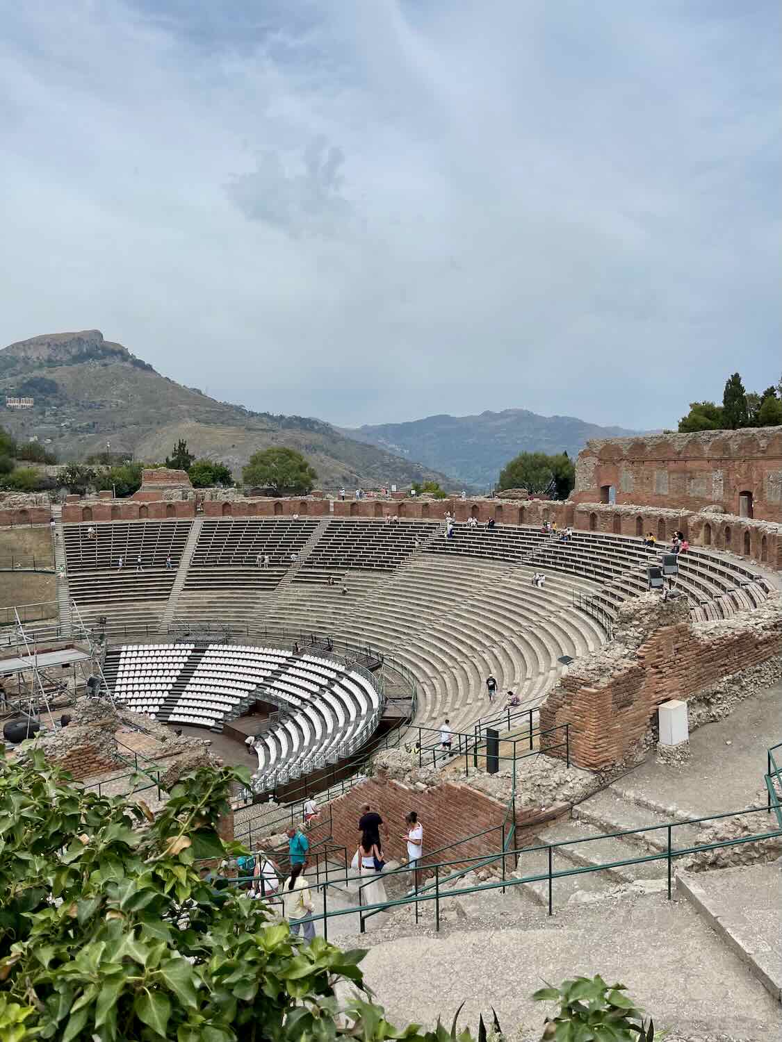 Teratro Antico di Taormina on a cloudy day. 