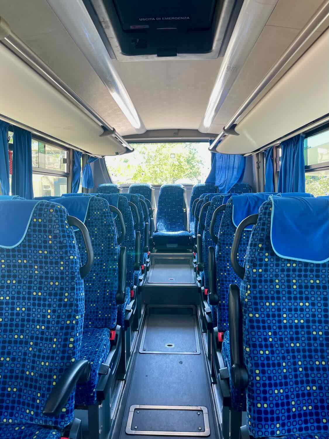 The interior of a bus in Siracusa